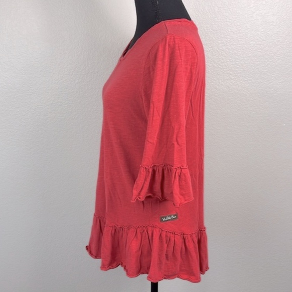 Matilda Jane Coral Red Ruffle Peplum Tunic - Picture 8 of 12